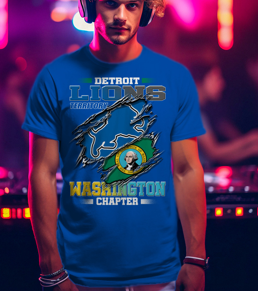 Detroit Lions Territory Washington Chapter Seal Of The State Of Washington T-Shirt