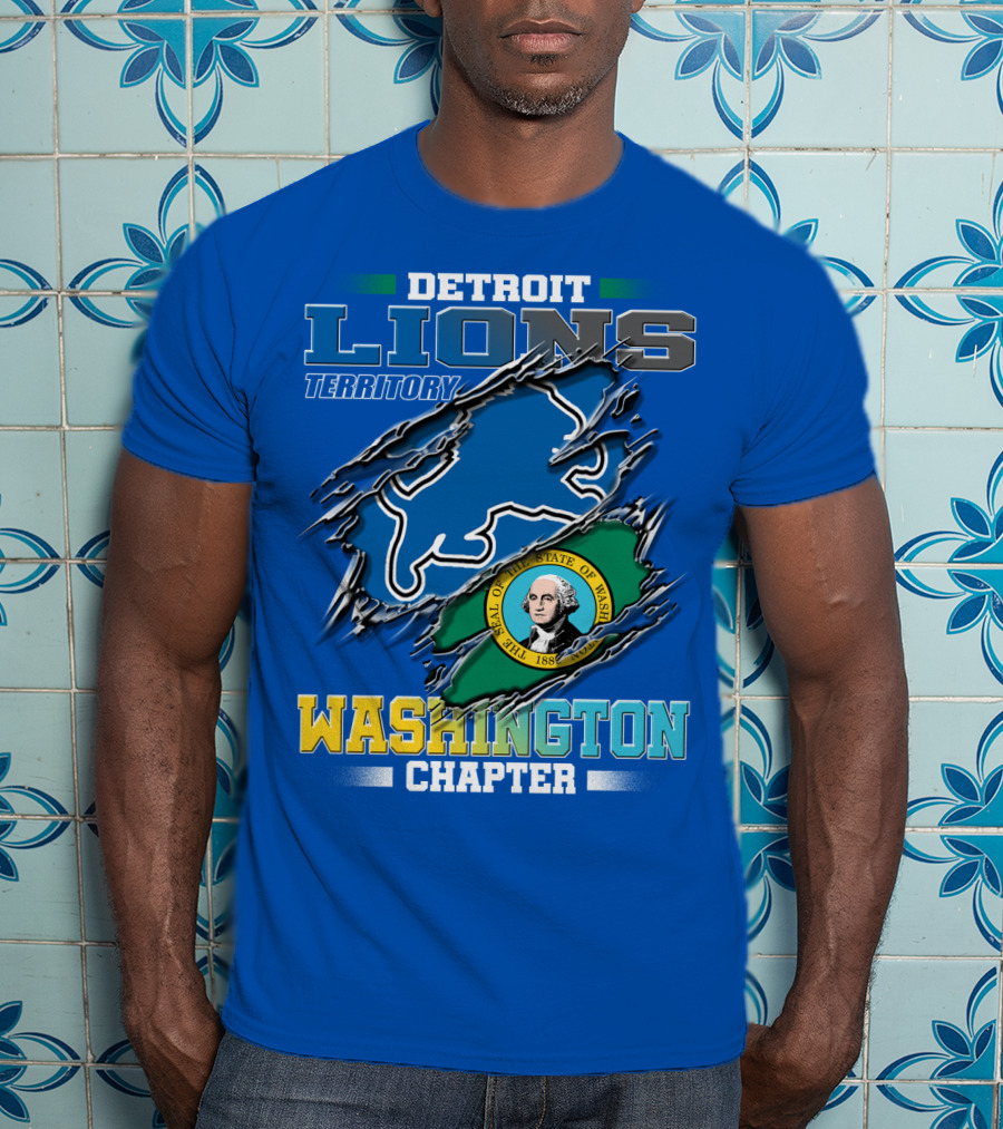 Detroit Lions Territory Washington Chapter Seal Of The State Of Washington T-Shirt