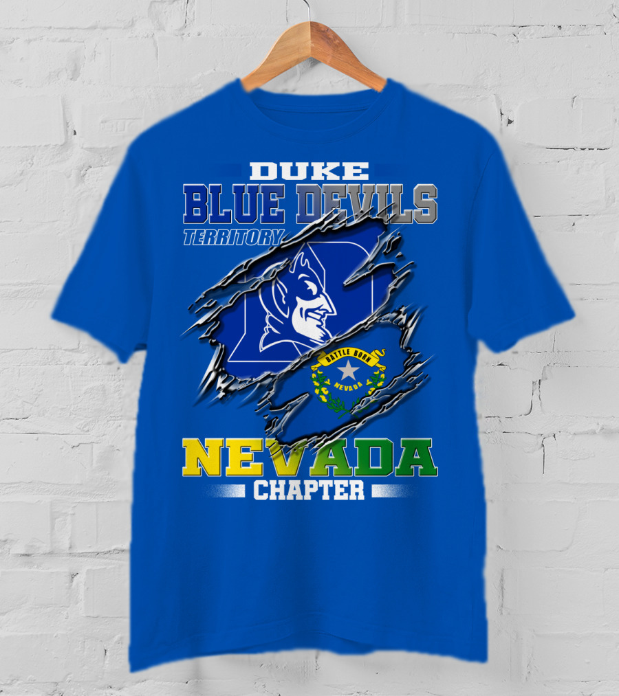 Duke Blue Devils Territory Nevada Chapter Battle Born Nevada T-Shirt