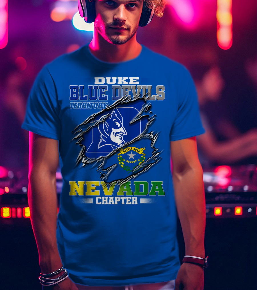 Duke Blue Devils Territory Nevada Chapter Battle Born Nevada T-Shirt