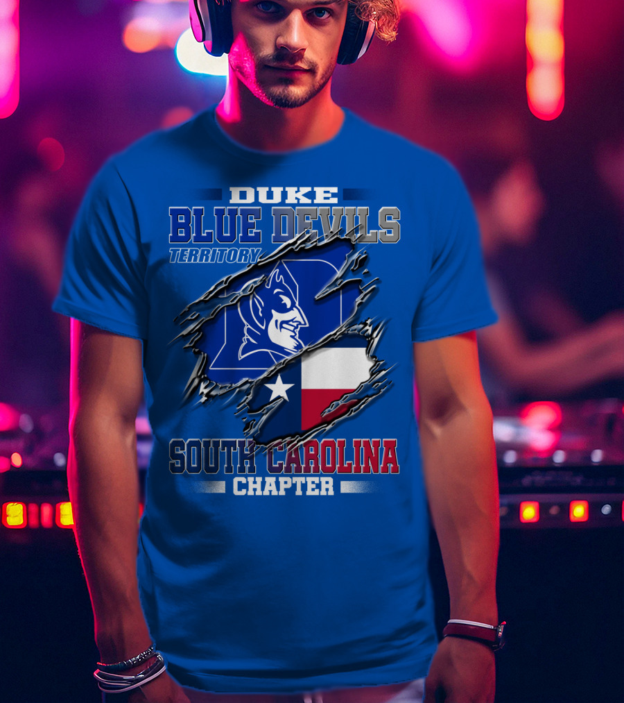 Duke Blue Devils Territory South Carolina Chapter Texas Flag T-Shirt