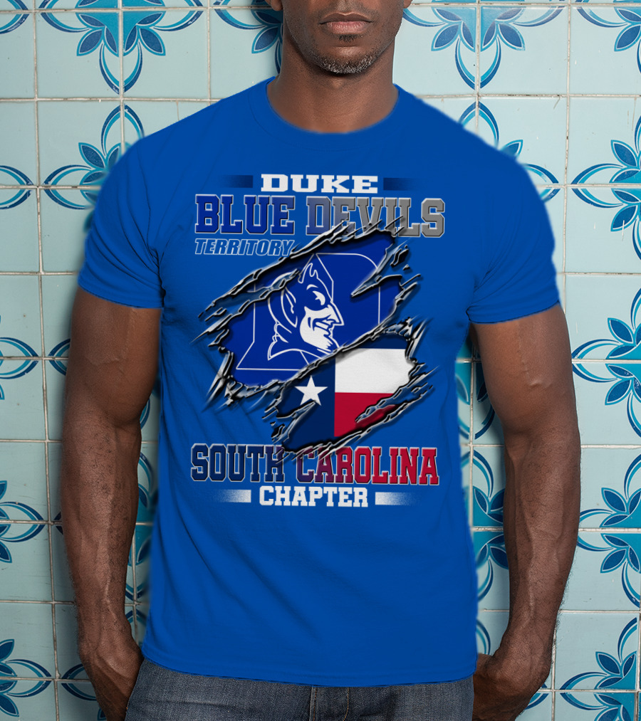 Duke Blue Devils Territory South Carolina Chapter Texas Flag T-Shirt