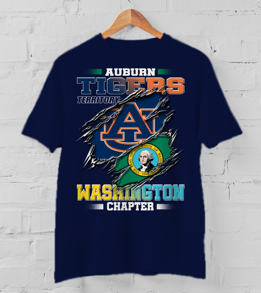Auburn Tigers Territory Washington Chapter Seal Of Washington T-Shirt