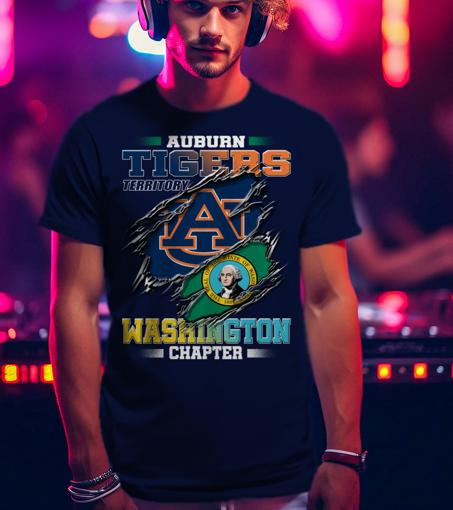 Auburn Tigers Territory Washington Chapter Seal Of Washington T-Shirt