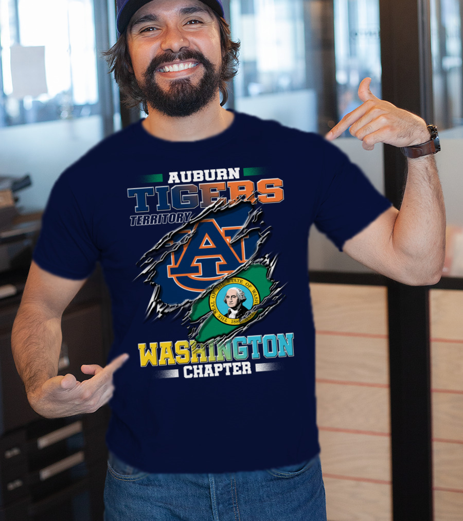 Auburn Tigers Territory Washington Chapter Seal Of Washington T-Shirt