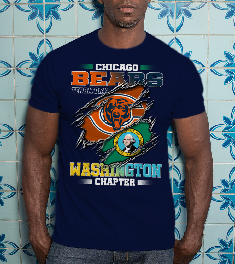 Chicago Bears Territory Washington Chapter State Flag T-Shirt