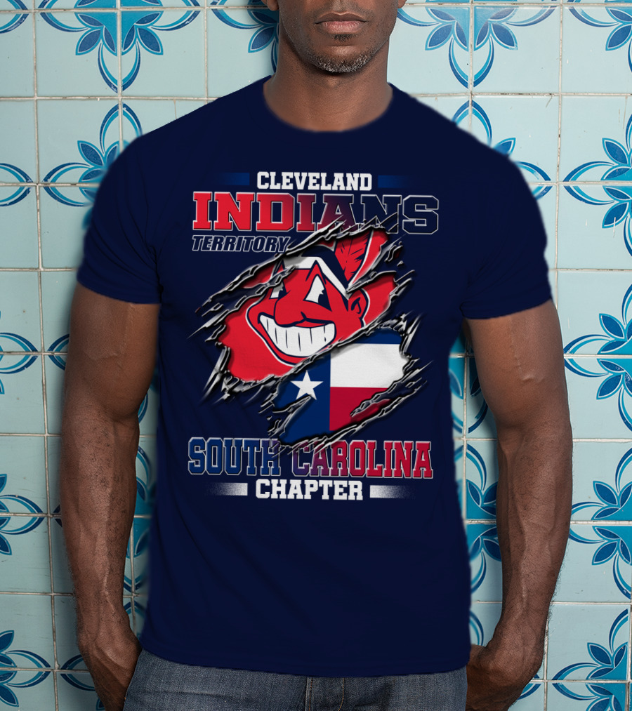Cleveland Indians Territory South Carolina Chapter Texas Flag T-Shirt