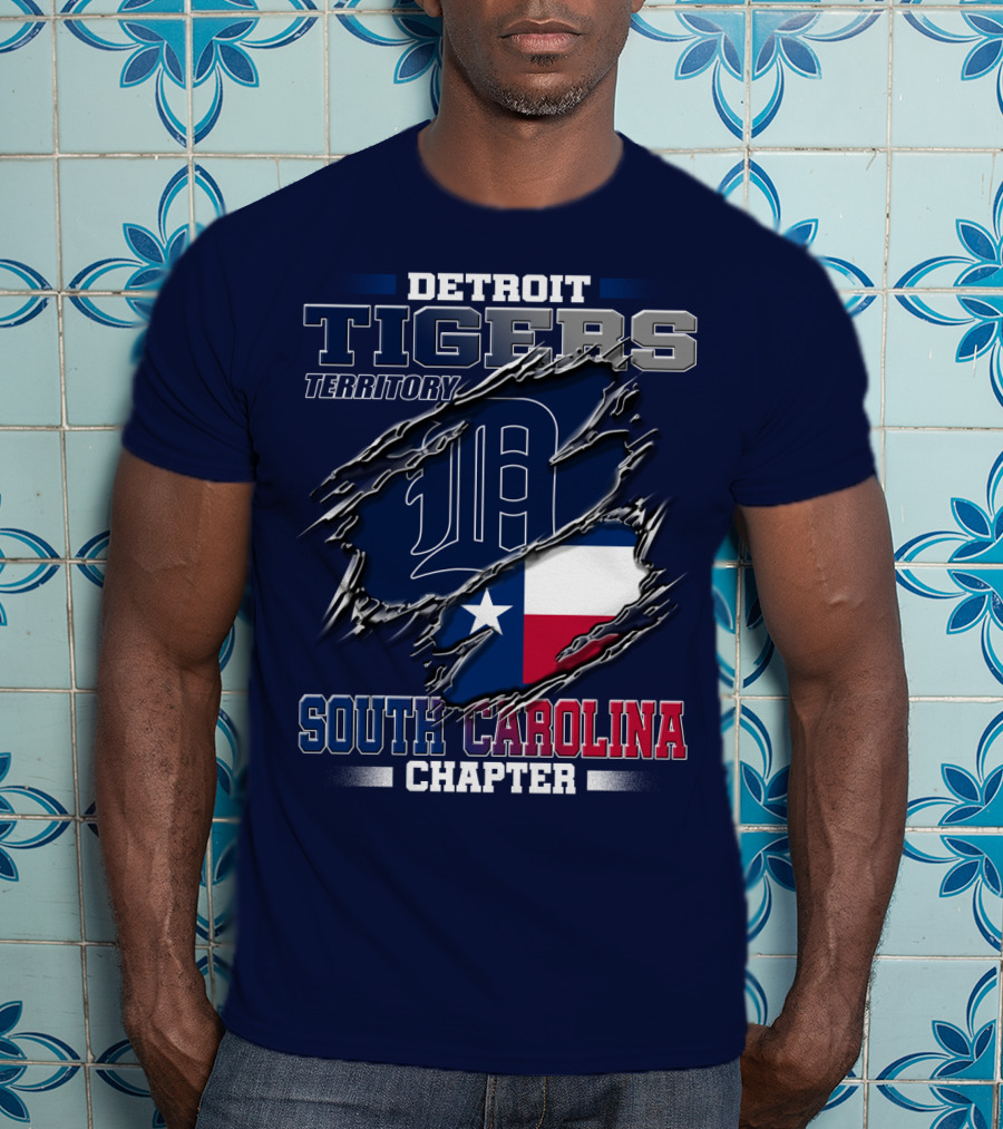 Detroit Tigers Territory South Carolina Chapter Texas Flag T-Shirt
