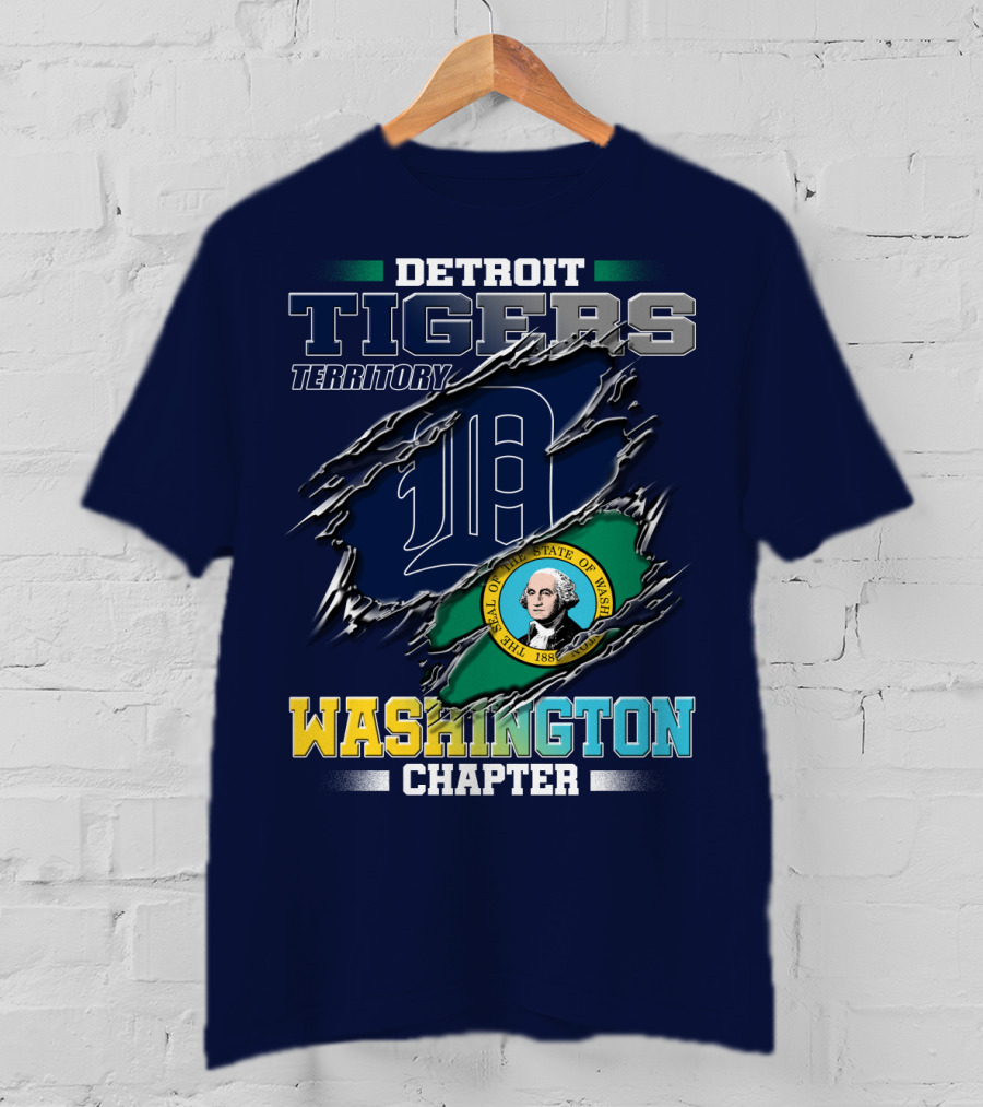 Detroit Tigers Territory Washington Chapter State Seal T-Shirt