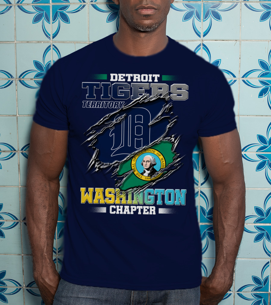 Detroit Tigers Territory Washington Chapter State Seal T-Shirt