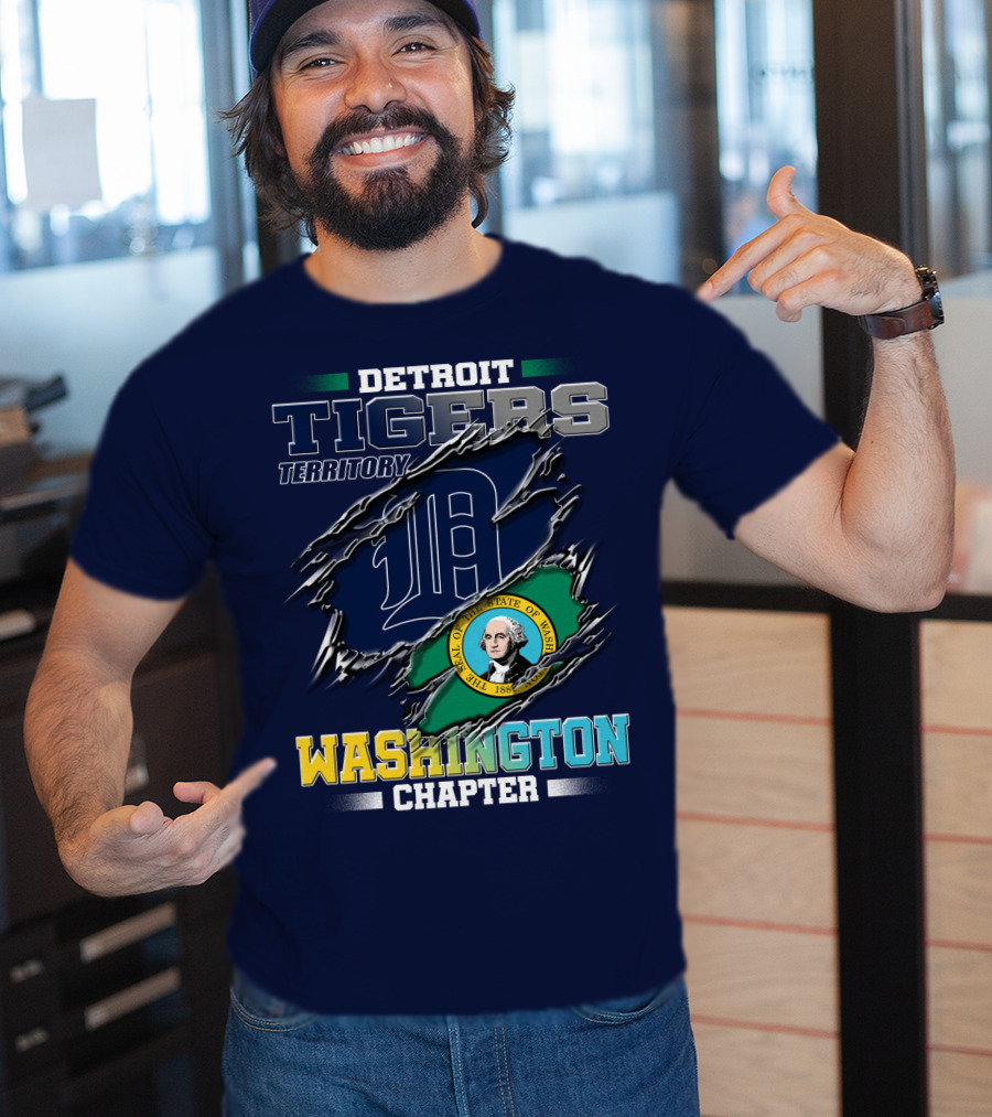 Detroit Tigers Territory Washington Chapter State Seal T-Shirt
