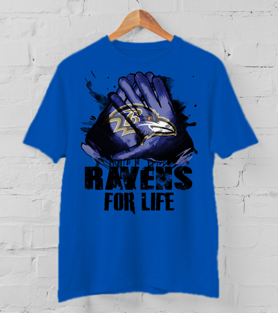 Baltimore Ravens For Life Fan Gear T-Shirt