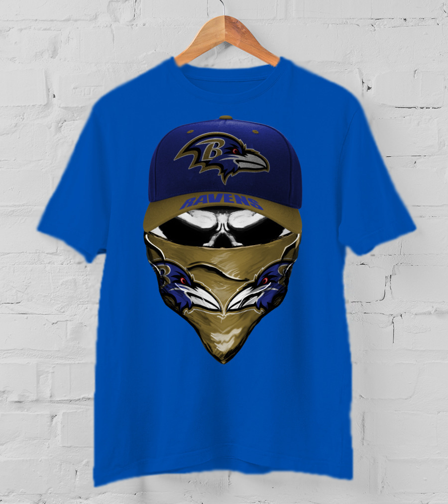 Baltimore Ravens Ravens Bandana And Logo Hat Combo T-Shirt