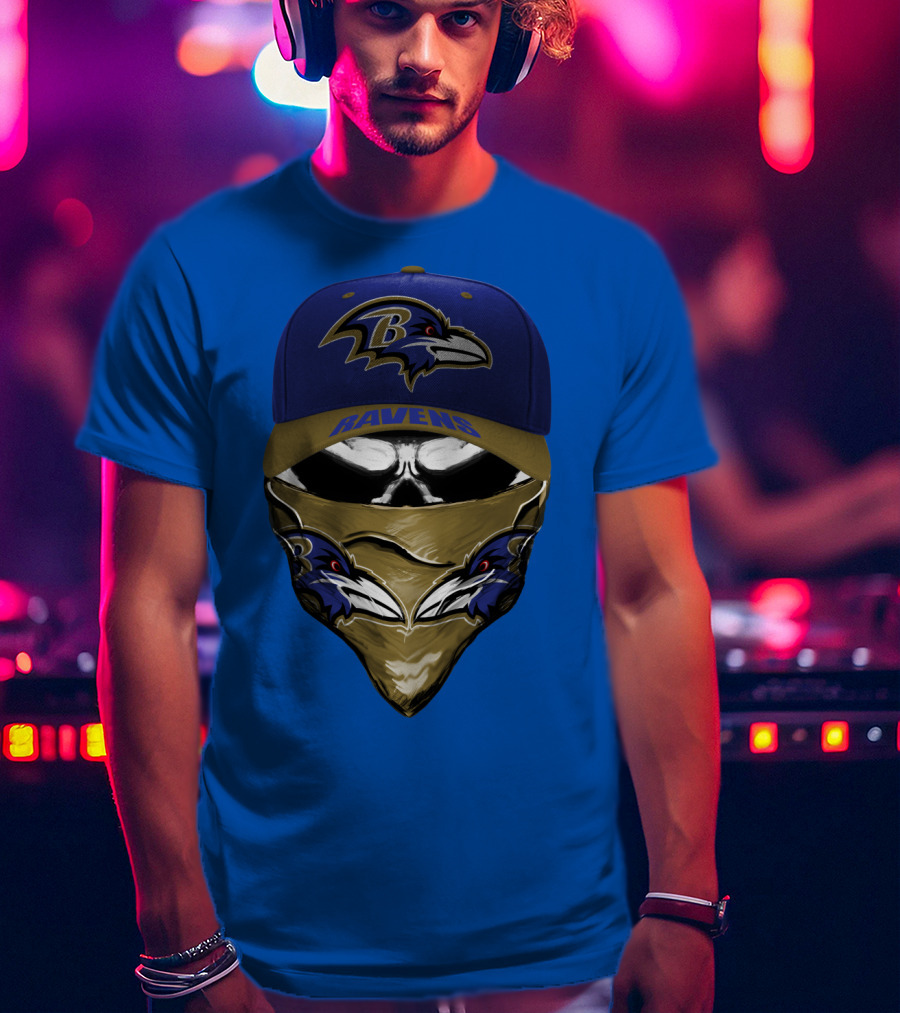 Baltimore Ravens Ravens Bandana And Logo Hat Combo T-Shirt