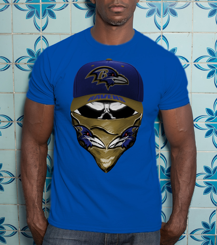 Baltimore Ravens Ravens Bandana And Logo Hat Combo T-Shirt