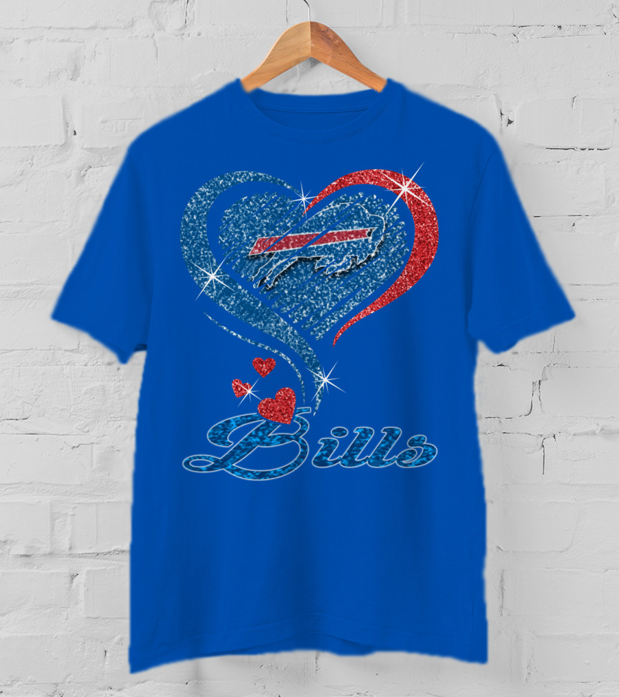 Buffalo Bills Heart Logo And Script T-Shirt