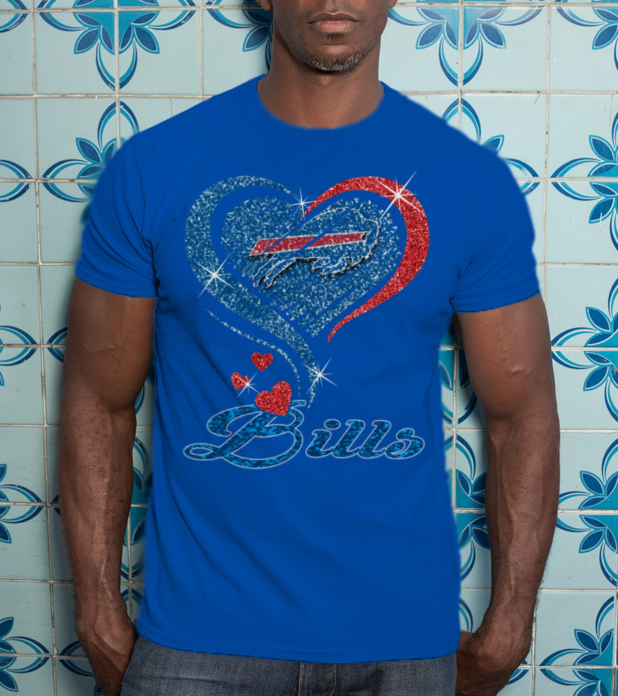 Buffalo Bills Heart Logo And Script T-Shirt