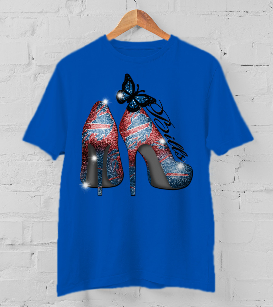 Buffalo Bills High Heels With Butterfly T-Shirt