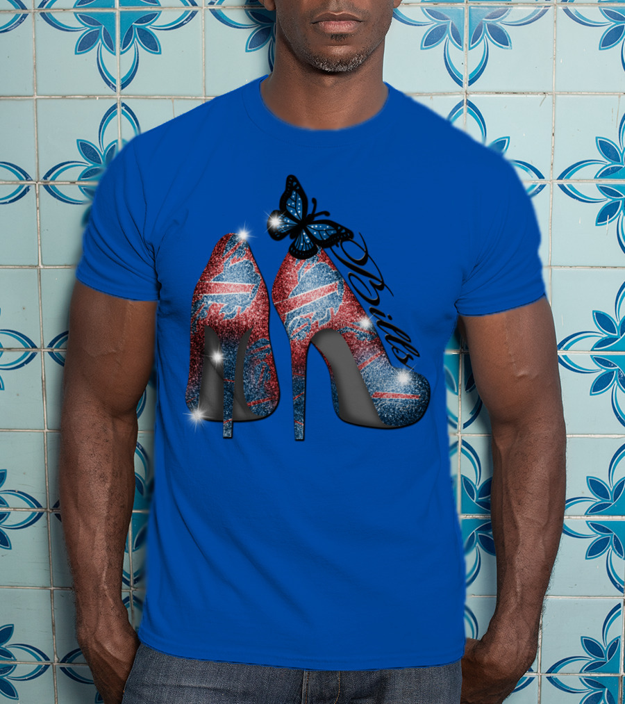 Buffalo Bills High Heels With Butterfly T-Shirt