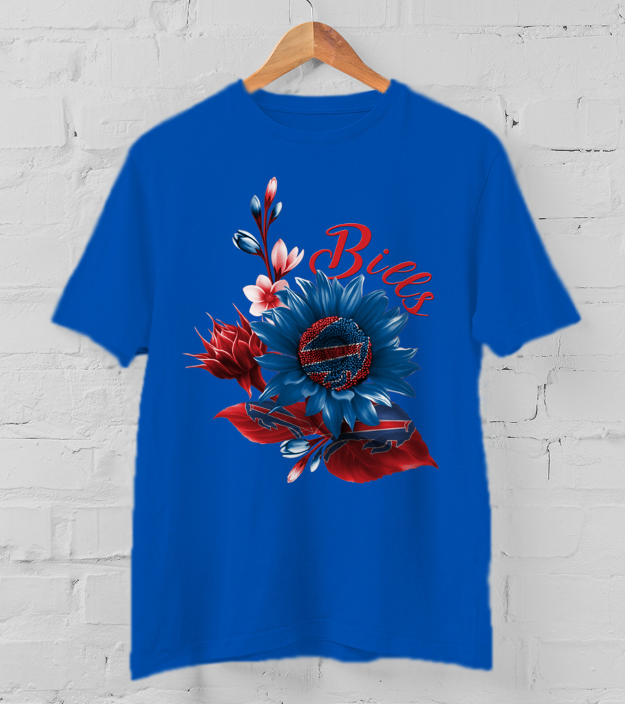 Buffalo Bills Floral Football T-Shirt