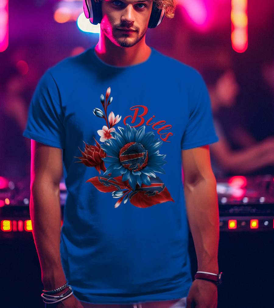 Buffalo Bills Floral Football T-Shirt
