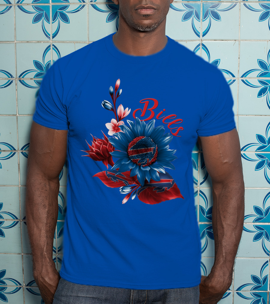 Buffalo Bills Floral Football T-Shirt