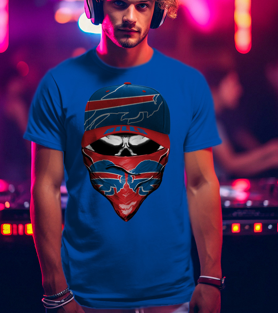 Buffalo Bills Nfl Logo Hat And Bandana Face T-Shirt