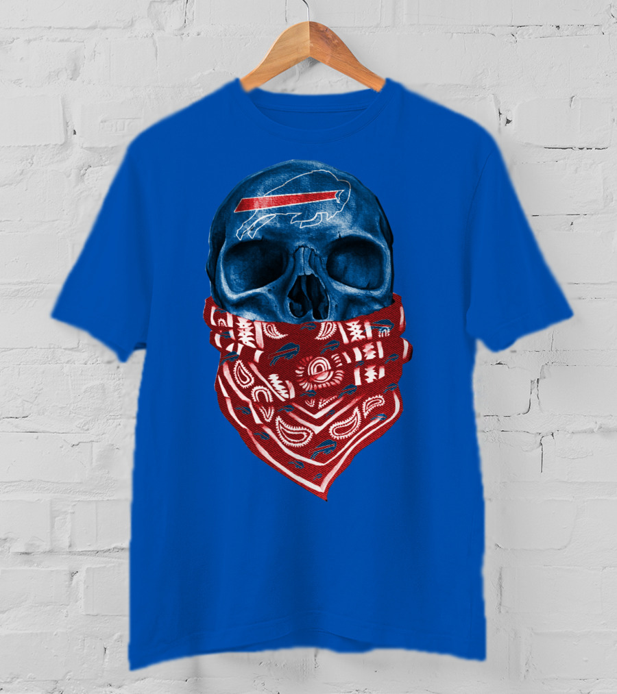 Buffalo Bills Skull With Bandana T-Shirt