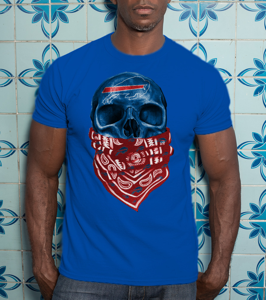 Buffalo Bills Skull With Bandana T-Shirt