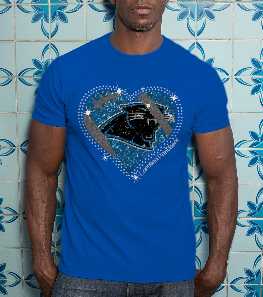 Carolina Panthers Heart Football T-Shirt