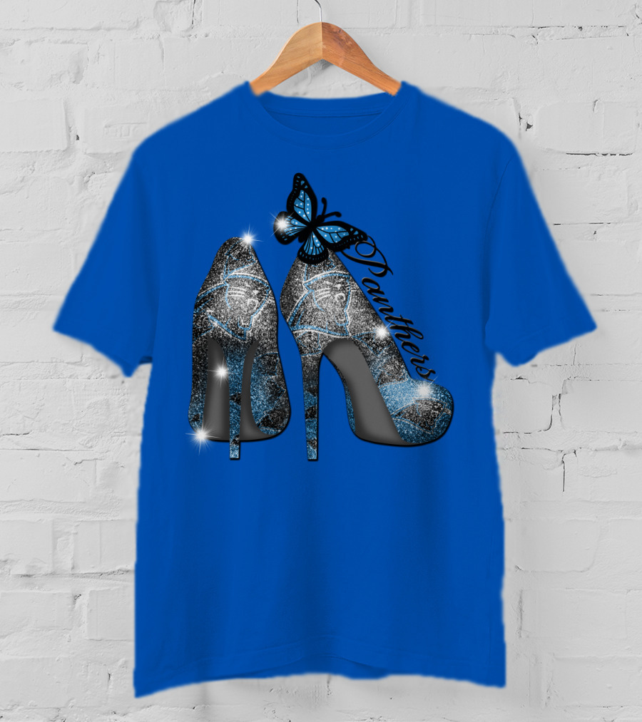 Panthers High Heels With Butterfly Accents T-Shirt