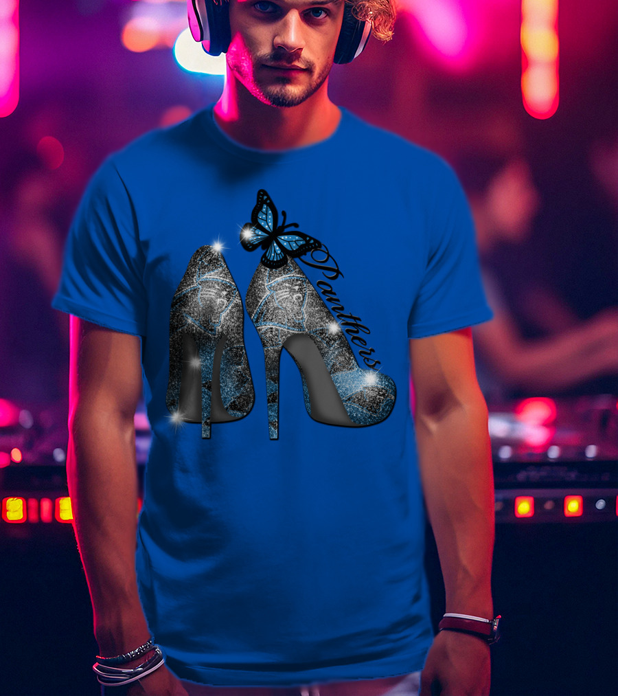 Panthers High Heels With Butterfly Accents T-Shirt