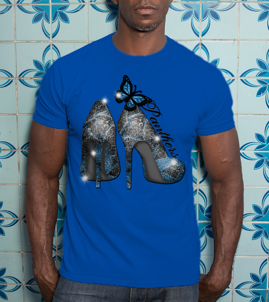 Panthers High Heels With Butterfly Accents T-Shirt