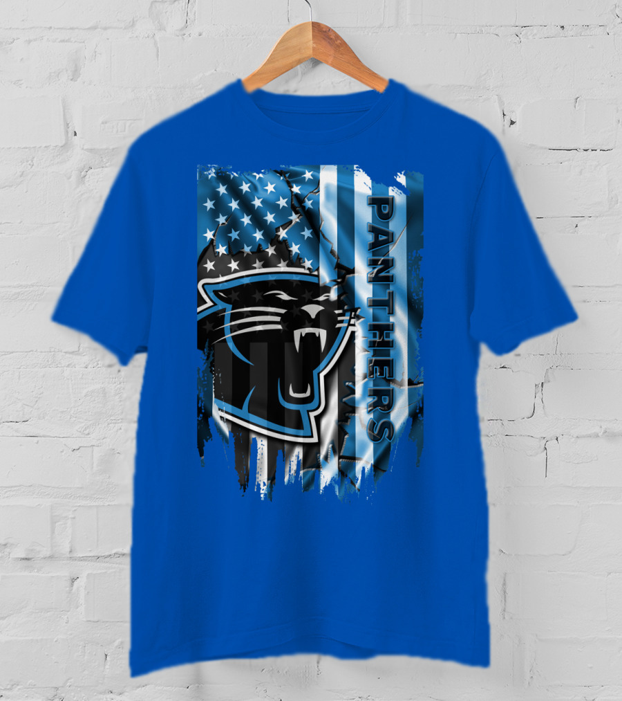 Panthers American Flag Stars And Stripes T-Shirt