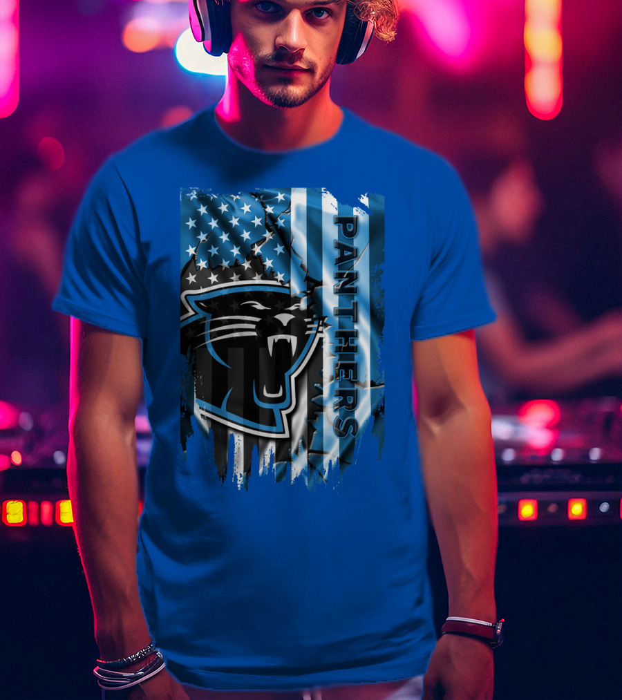 Panthers American Flag Stars And Stripes T-Shirt