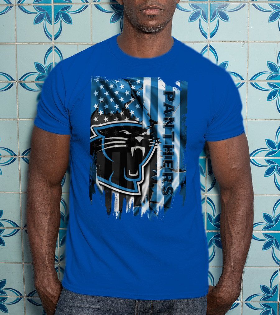 Panthers American Flag Stars And Stripes T-Shirt