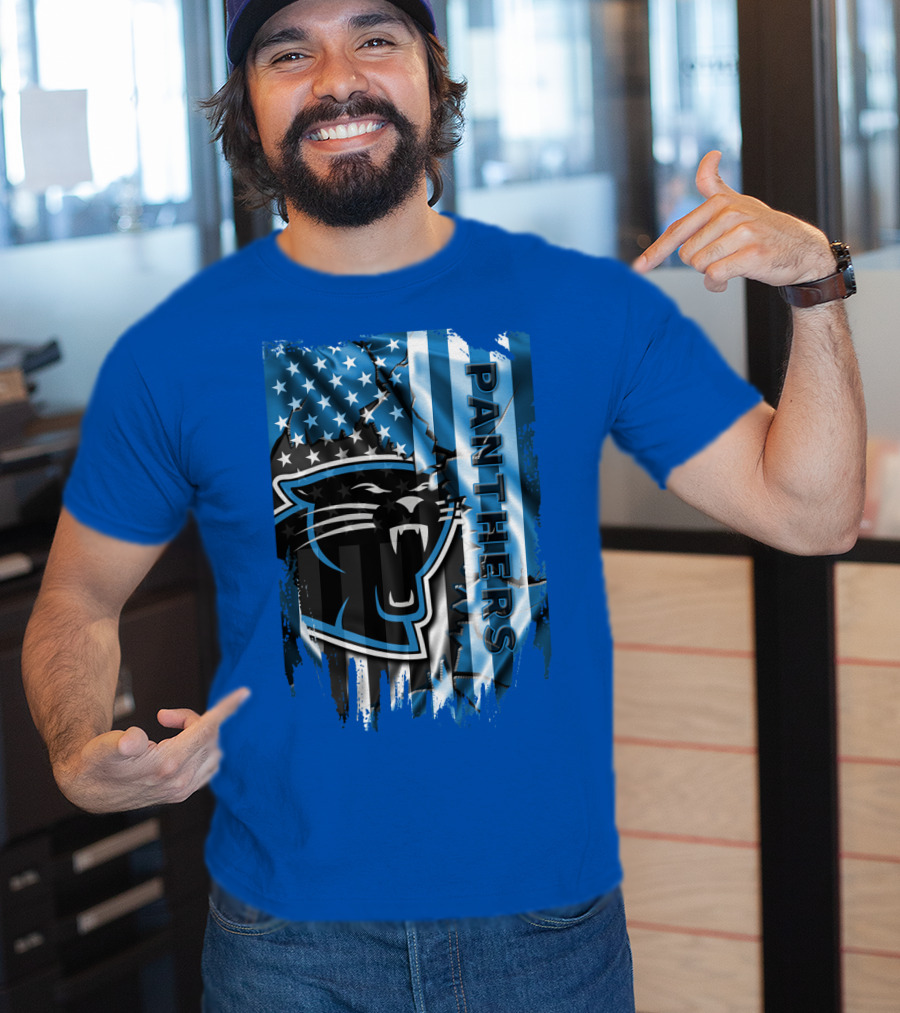 Panthers American Flag Stars And Stripes T-Shirt
