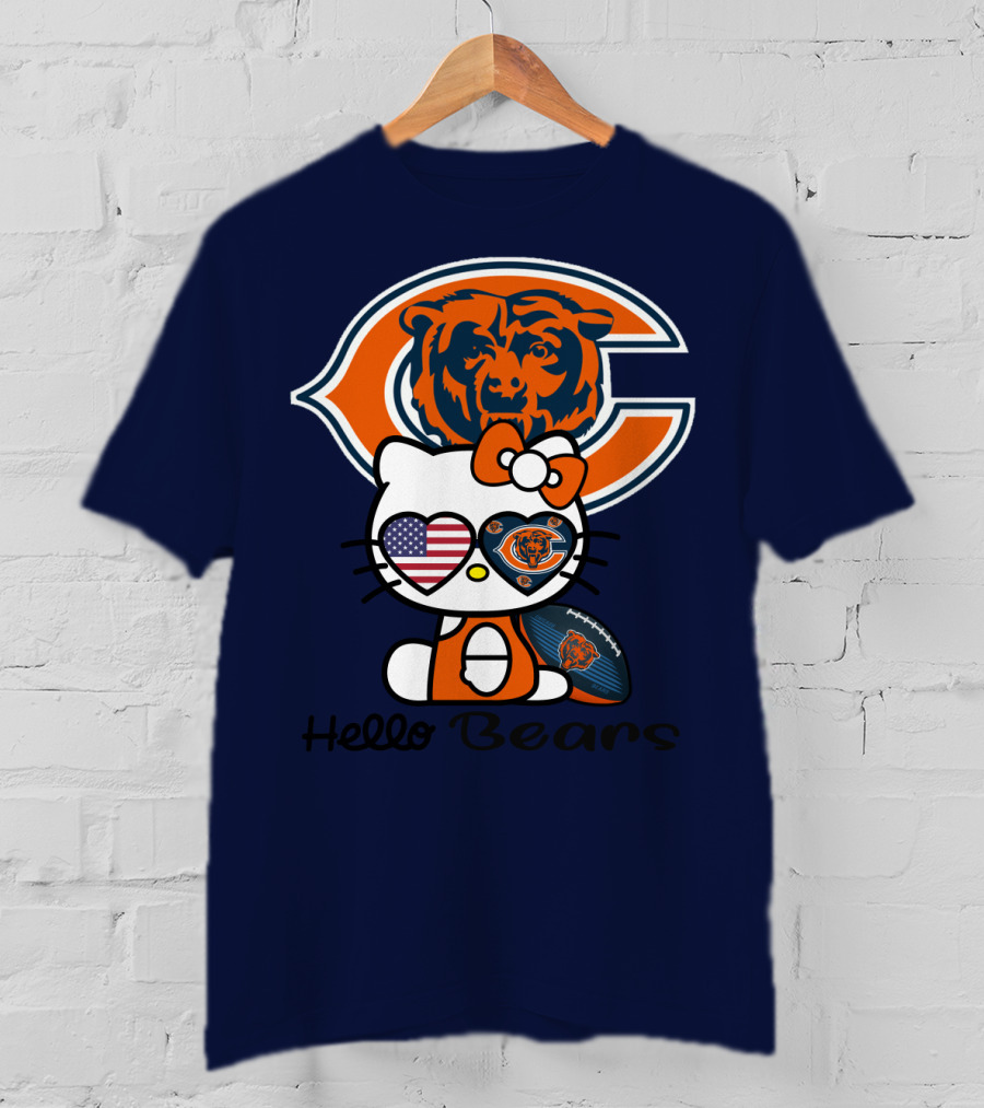 Hello Bears Chicago Bears Football Kitty T-Shirt