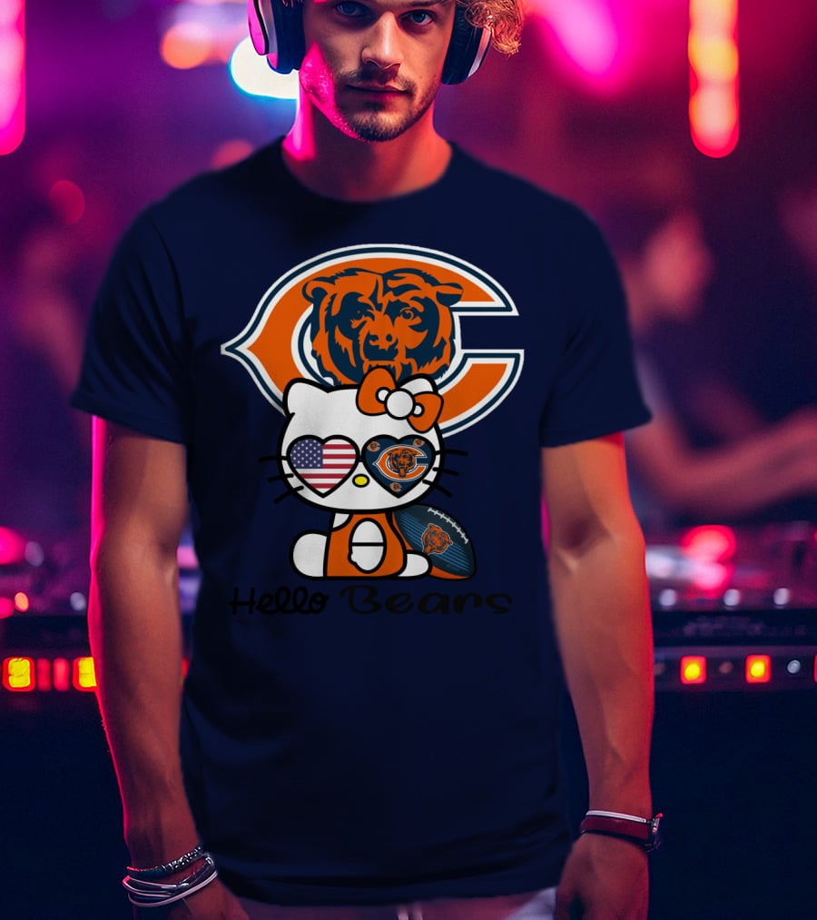 Hello Bears Chicago Bears Football Kitty T-Shirt