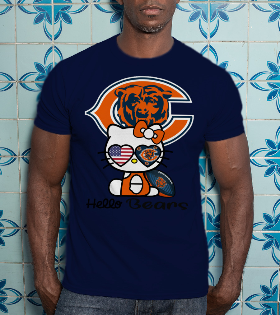 Hello Bears Chicago Bears Football Kitty T-Shirt