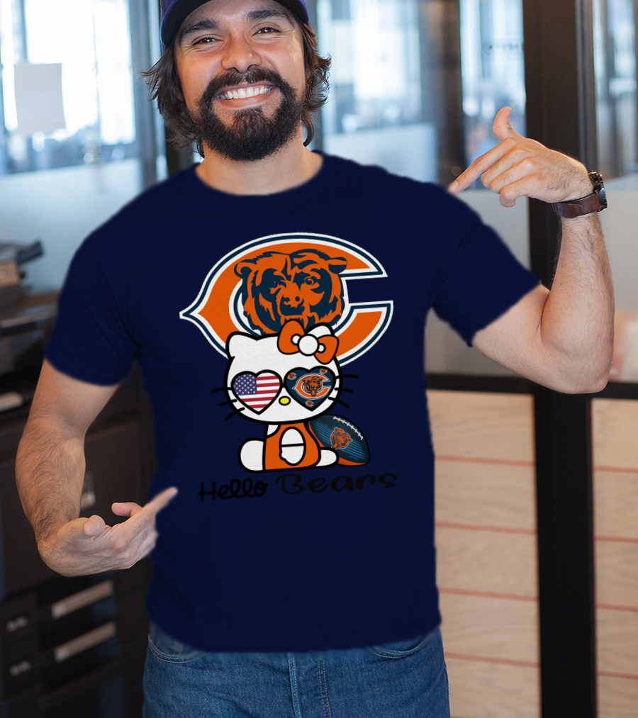 Hello Bears Chicago Bears Football Kitty T-Shirt