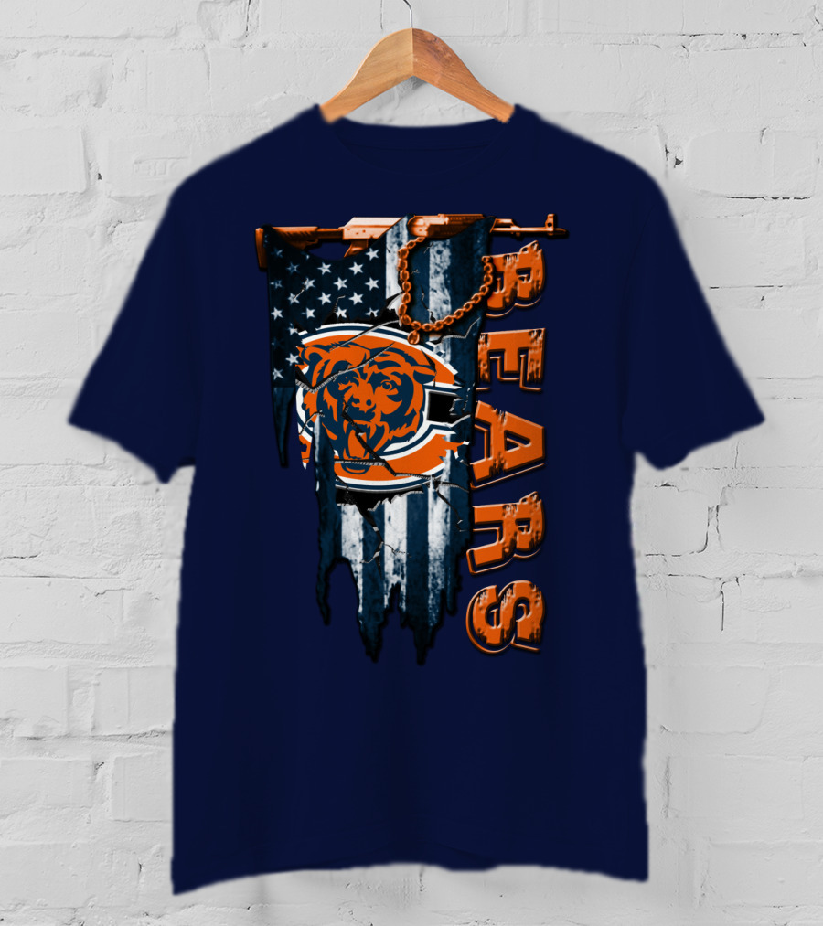 Chicago Bears American Flag Bear T-Shirt