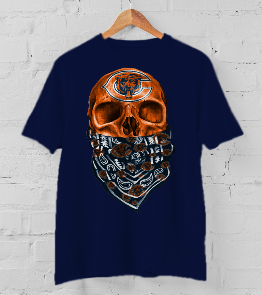 Chicago Bears Skull Bandana T-Shirt
