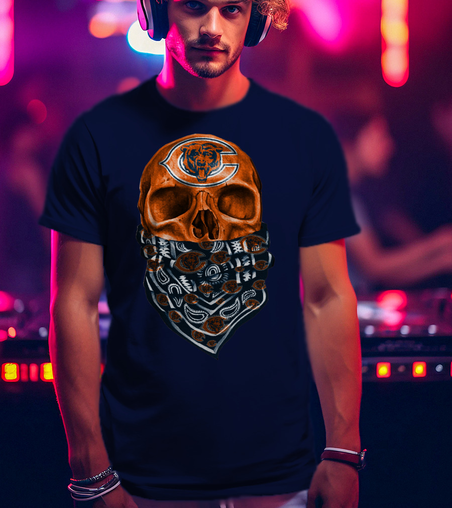 Chicago Bears Skull Bandana T-Shirt