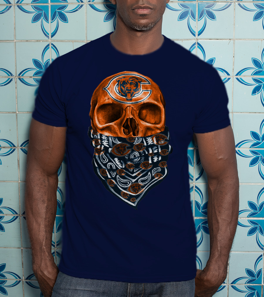 Chicago Bears Skull Bandana T-Shirt