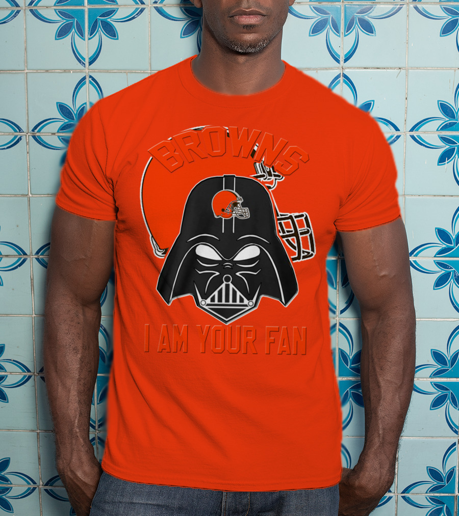 Browns I Am Your Fan Cleveland Browns Football Helmet Darth Vader T-Shirt