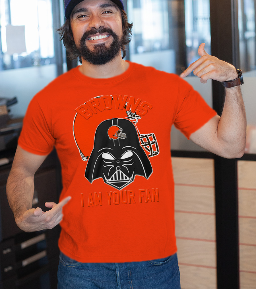 Browns I Am Your Fan Cleveland Browns Football Helmet Darth Vader T-Shirt
