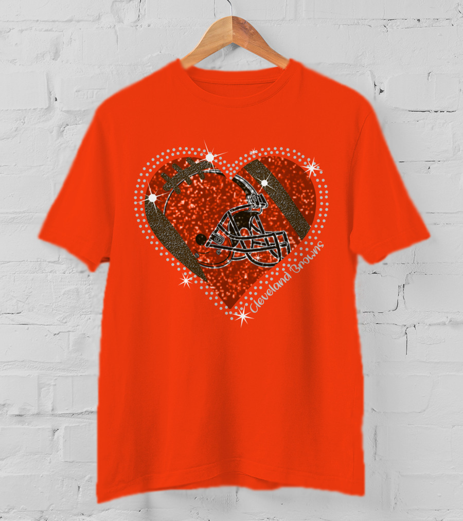 Cleveland Browns Heart Helmet Football Stars T-Shirt