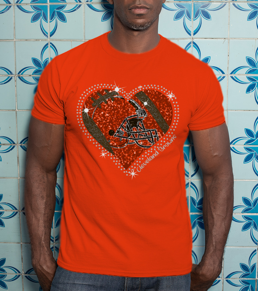 Cleveland Browns Heart Helmet Football Stars T-Shirt