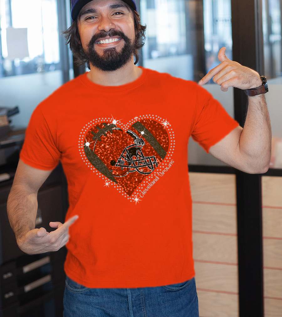 Cleveland Browns Heart Helmet Football Stars T-Shirt